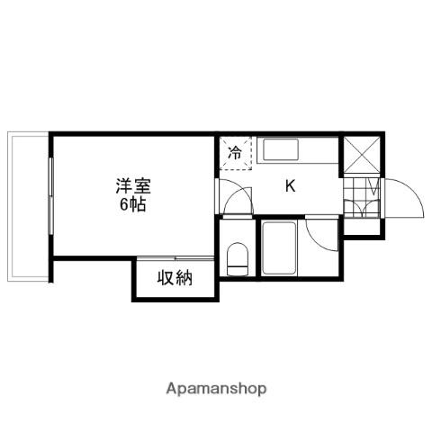 峰ガーデン(1K/3階)の間取り写真