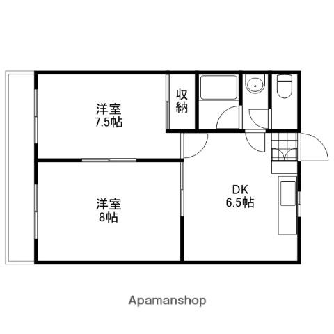 リマーカーブル己斐(2DK/2階)の間取り写真