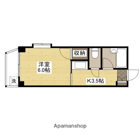 ソアール矢野(1K/3階)の間取り写真
