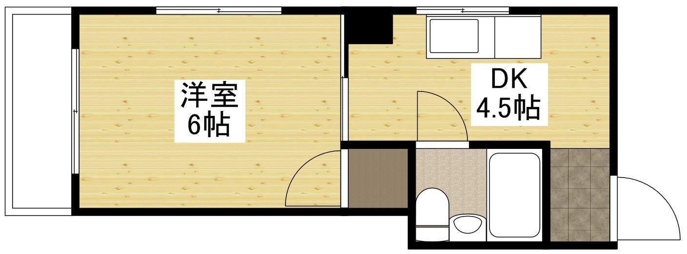 メゾン横川(1DK/5階)の間取り写真