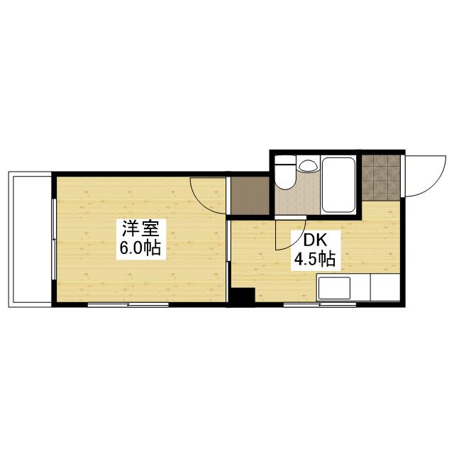 メゾン横川(1DK/3階)の間取り写真