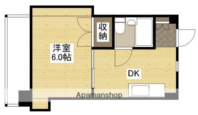 倉本第一ビル(1DK/5階)の間取り写真