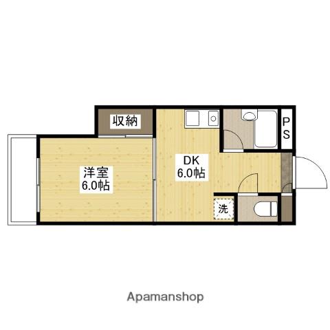 シティーハイツ沖田(1DK/4階)の間取り写真