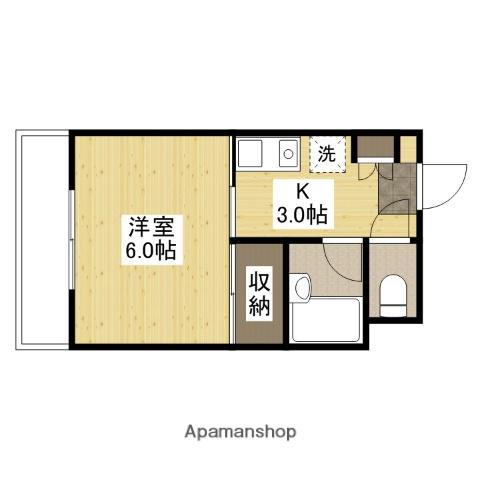 ミササアベニュー(1K/2階)の間取り写真