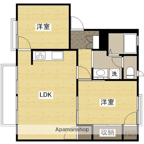 フレグランス吉田B棟(2LDK/2階)の間取り写真