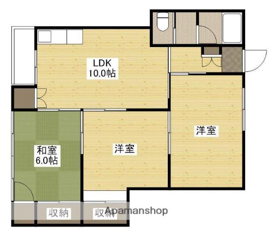 田坂ビル(3LDK/3階)の間取り写真