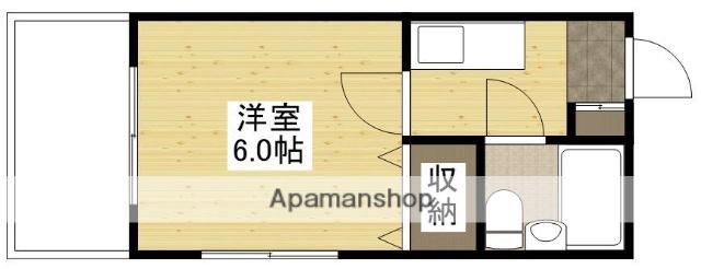 グリーンハイツ観音(1K/2階)の間取り写真