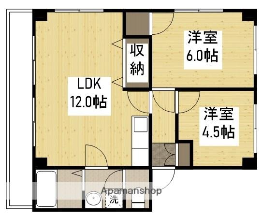 藤ビル(2LDK/3階)の間取り写真