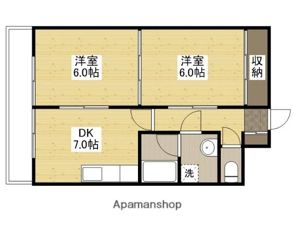 房尾本店三篠ビル(2DK/5階)の間取り写真