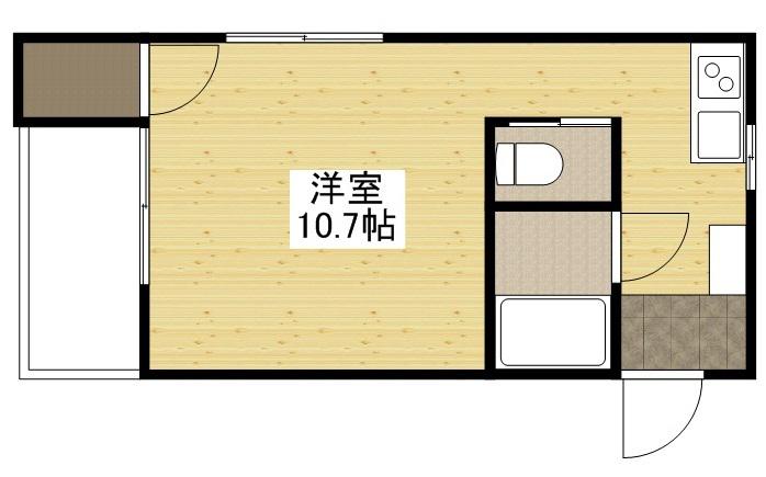 三和ハイツ(ワンルーム/1階)の間取り写真