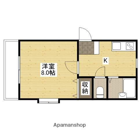 セレーノ祇園(1K/1階)の間取り写真