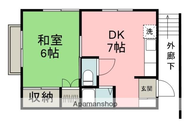 中野アパート(1DK/2階)の間取り写真