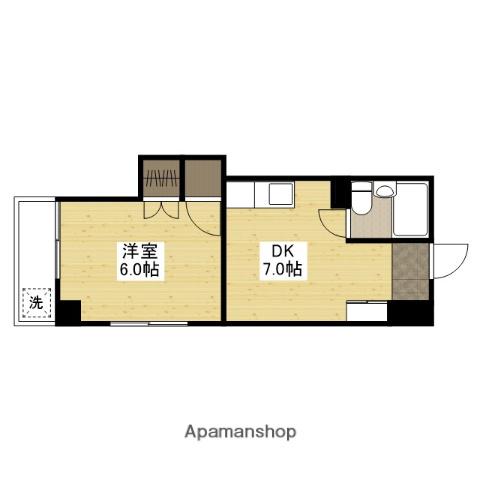 第3若宮ビル(1DK/3階)の間取り写真