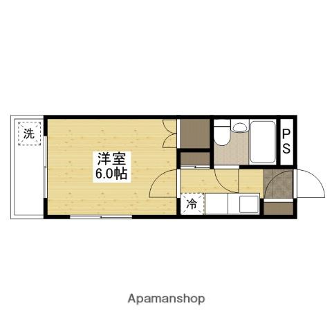 ブランズ弐番館(1K/1階)の間取り写真