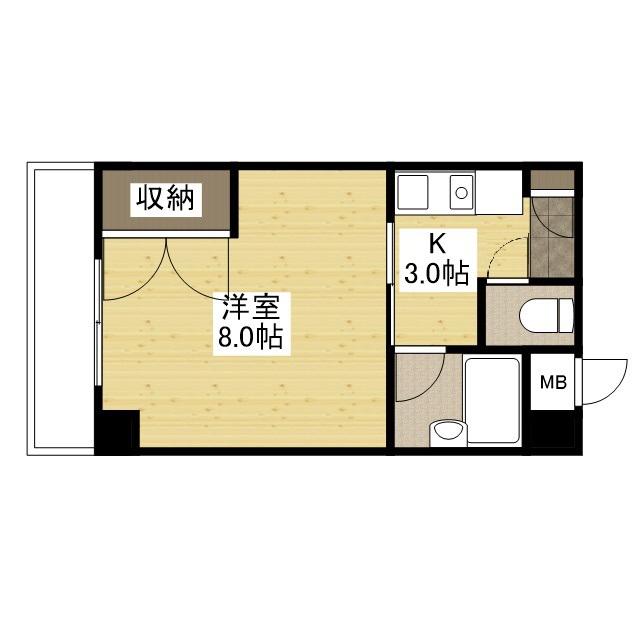 GRACIEUX河原町(1K/7階)の間取り写真