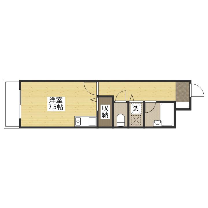 フレグランス日高Ⅱ(ワンルーム/3階)の間取り写真