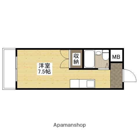 第2杉原ビル(ワンルーム/2階)の間取り写真