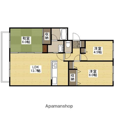 ハイネス楠(3LDK/1階)の間取り写真