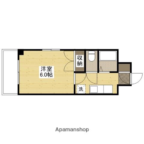 第8片山ビル(1K/6階)の間取り写真