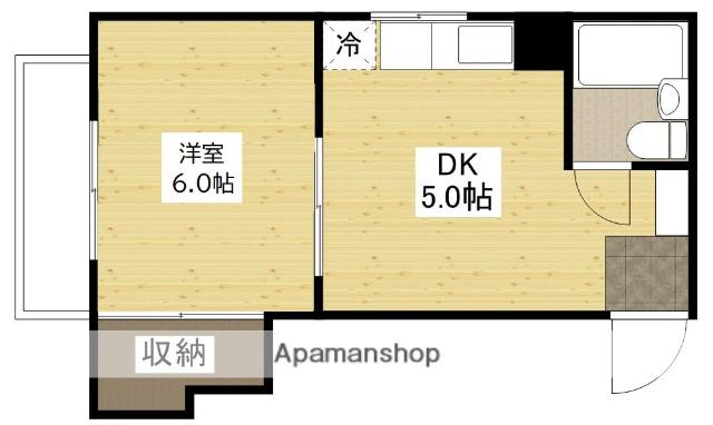 藤澤ビル(1DK/4階)の間取り写真