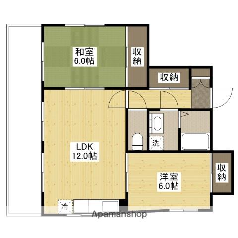 コスモピア舟入本町(2LDK/6階)の間取り写真