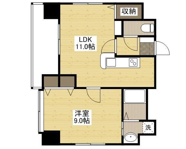 ベルパッソ十日市(1LDK/5階)の間取り写真