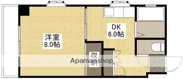 コーポ西翠(1DK/4階)の間取り写真