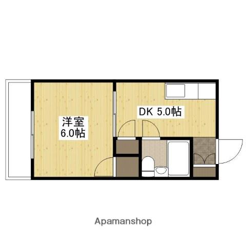 コテージミタキ(1DK/3階)の間取り写真
