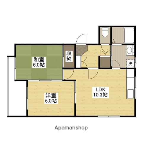 レジデンスメイ(2LDK/1階)の間取り写真