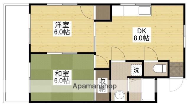芦屋ビレッジ(2DK/2階)の間取り写真