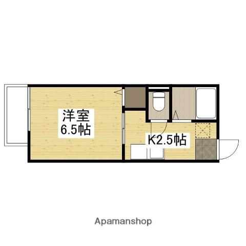 グリーンヒル(1K/2階)の間取り写真