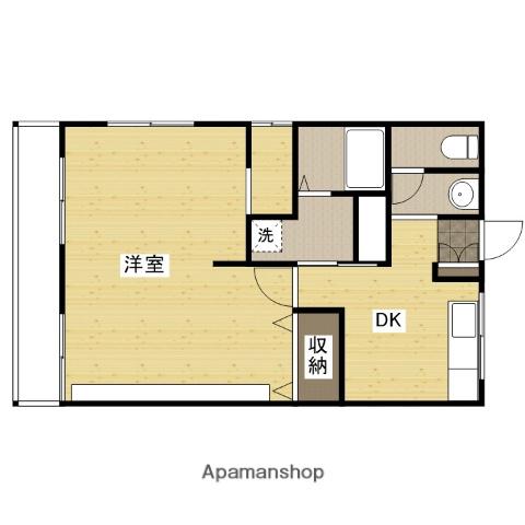 第2石丸ビル(1DK/1階)の間取り写真