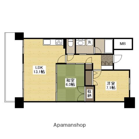 アスレ東原Ⅰ番館(2LDK/2階)の間取り写真