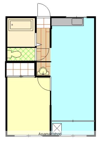 登ビル(1LDK/3階)の間取り写真