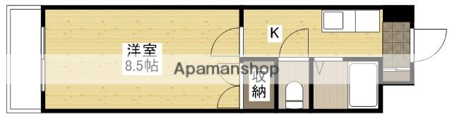 スクールハイツ陽光(1K/2階)の間取り写真