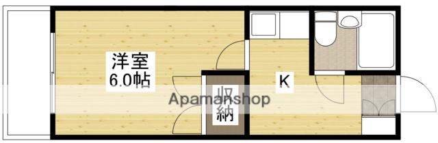 シャンテ長束(1K/3階)の間取り写真
