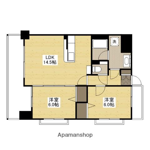 ウェール長楽寺(2LDK/2階)の間取り写真