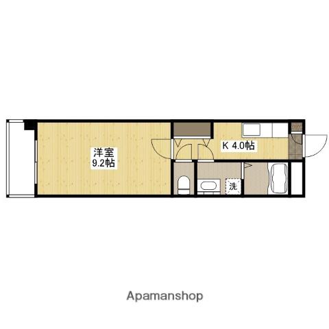 ウィンディア楽々園(1K/10階)の間取り写真