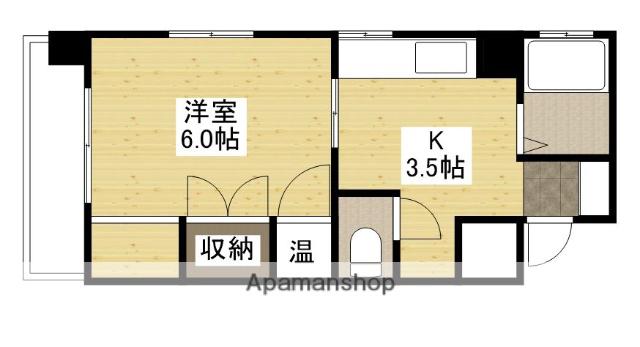 的場ハイツ(1K/3階)の間取り写真