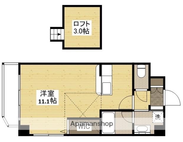 グランドポレストーネ竹屋(ワンルーム/9階)の間取り写真