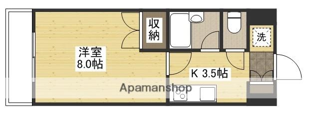 フラーリッシュ岡本(1K/4階)の間取り写真