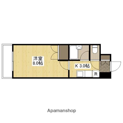 カーナ西田(1K/4階)の間取り写真