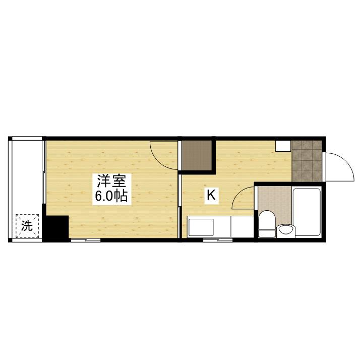 平成ビル(1K/2階)の間取り写真