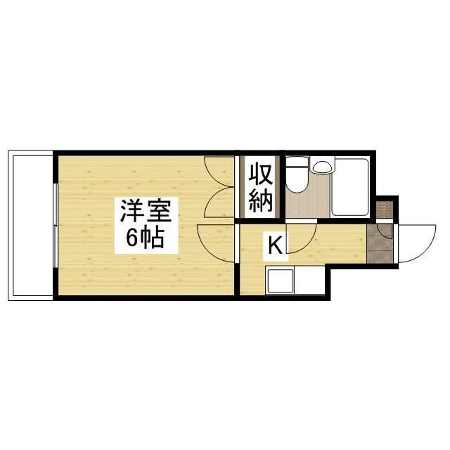 房尾本店2丁目ビル(1K/6階)の間取り写真
