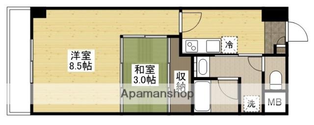 クレアテラ五日市(2K/3階)の間取り写真