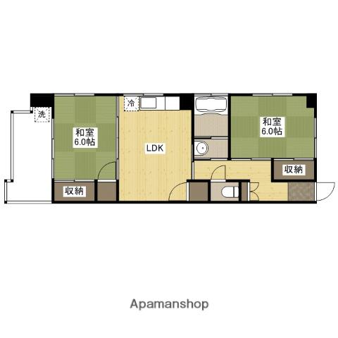 重岡ビル (2LDK/5階)の間取り写真