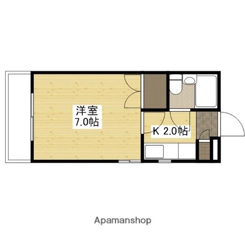 第2コーポ倉本(1K/3階)の間取り写真