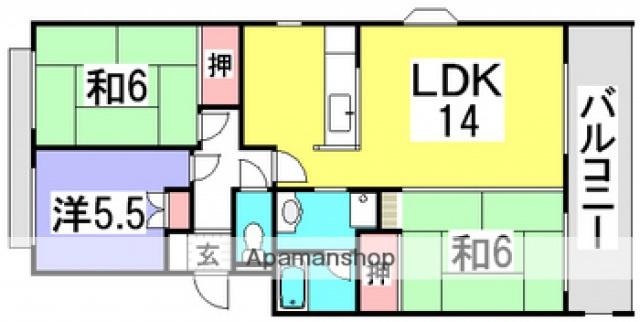 アネックス井口(3LDK/4階)の間取り写真