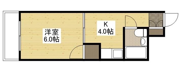 中広ハイム(1K/5階)の間取り写真