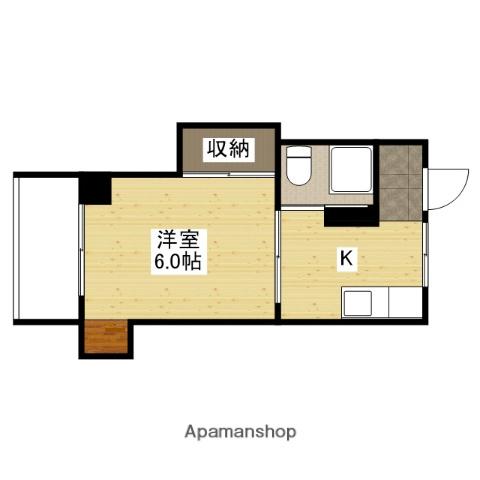 玉井ビル(1K/2階)の間取り写真
